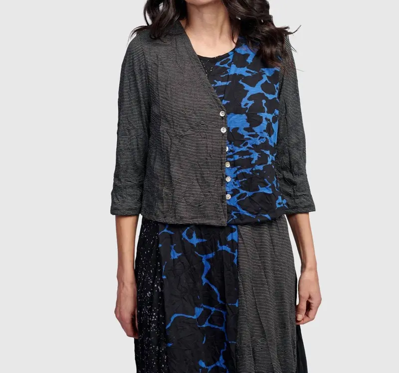 Capricorn Crop Cardigan In Blue 1