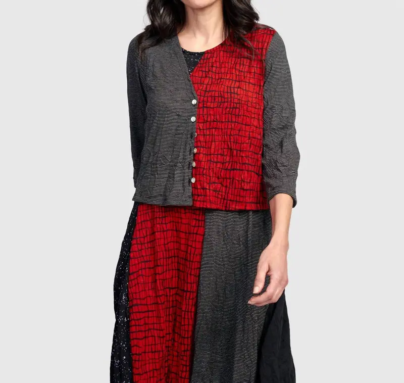 Capricorn Crop Cardigan In Red 1