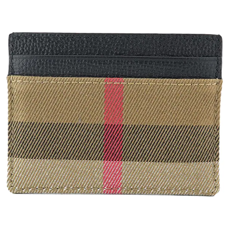 Card Holder Sandon Black Leather Fabric 1