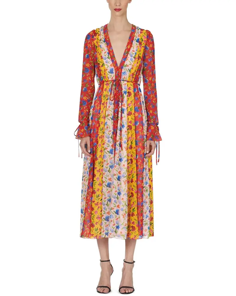 Carolina Herrera V-Neck Midi Dress 1