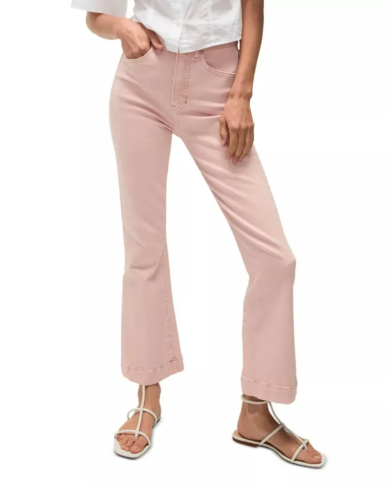 Carson High Rise Ankle Flare Jeans In Stone Pink 1