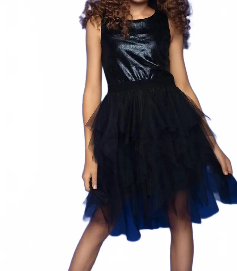 Cascade Dress In Black 1