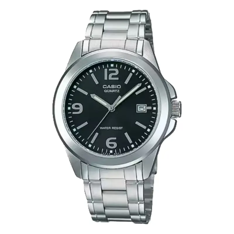 Casio Women’S Black Dial Stainless Steel Bracelet Watch - Ltp-1215A-1A 1