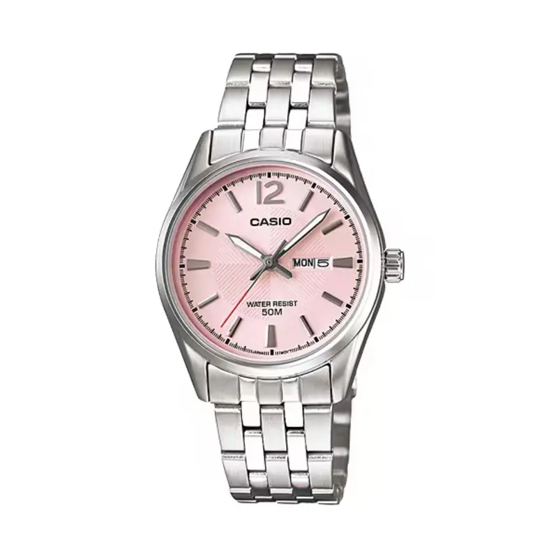 Casio Women’S Stainless Steel Analog Watch Pink Dial - Ltp-1335D-5Avdf 1