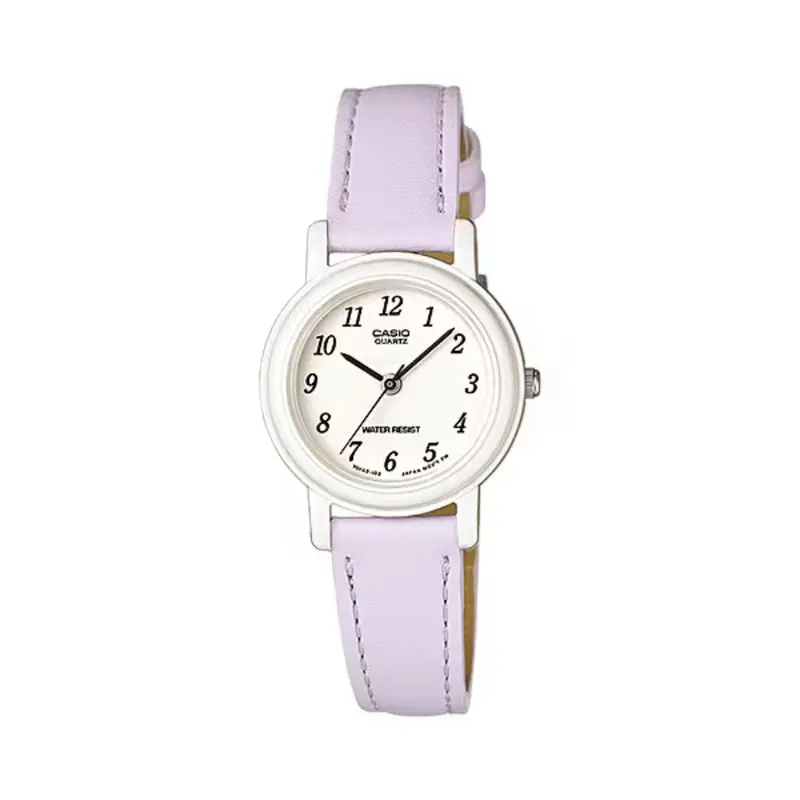 Casio Women’S White Dial Pink Leather Strap Watch - Lq-139L-6B 1