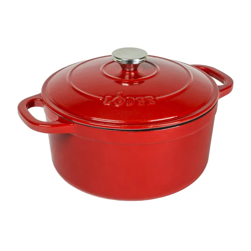 Cast Iron 5.5Qt Red Enameled Dutch Oven -1 Pack 1
