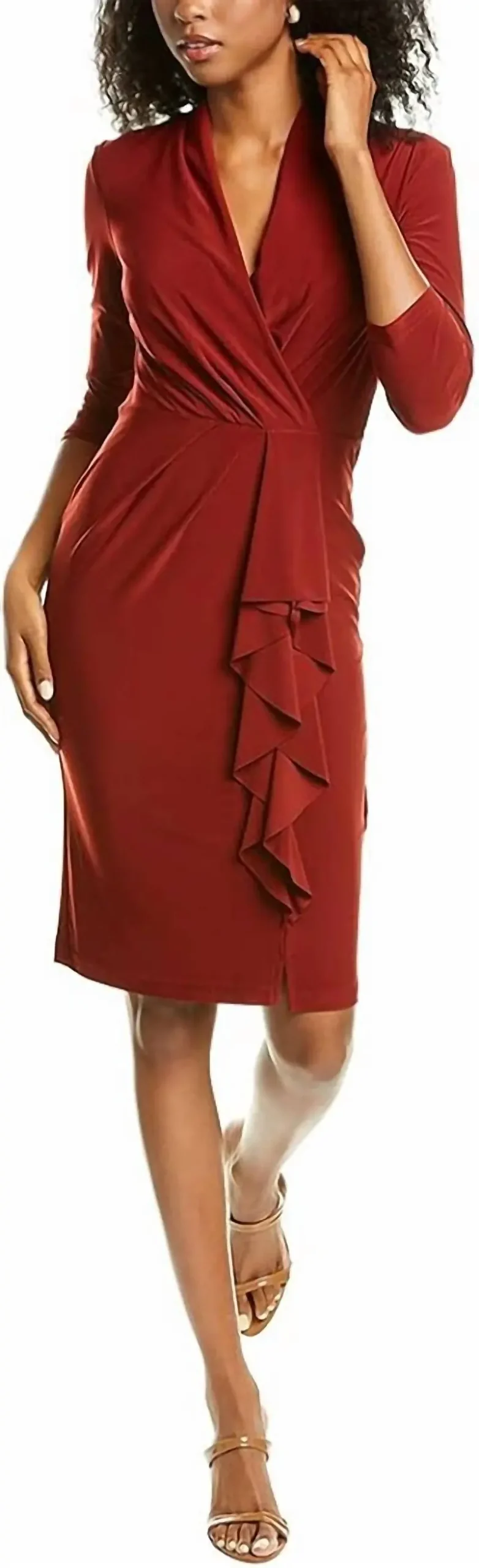 Casual Midi Dress In Cayene 1
