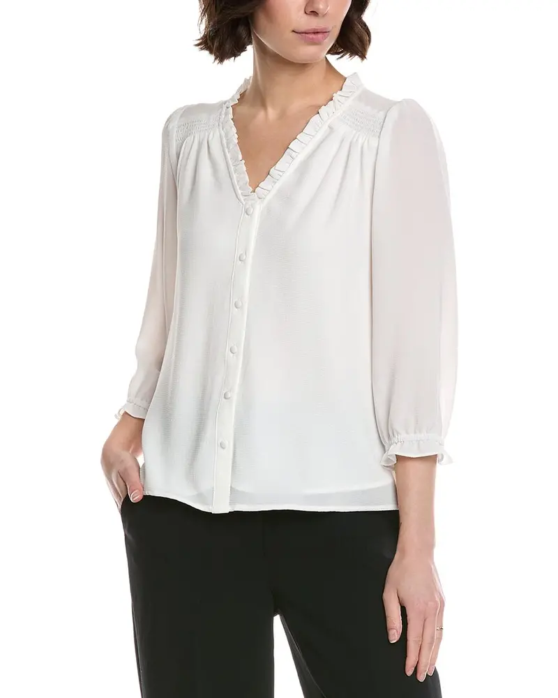 Cece 3/4 Sleeve V-Neck Blouse 1