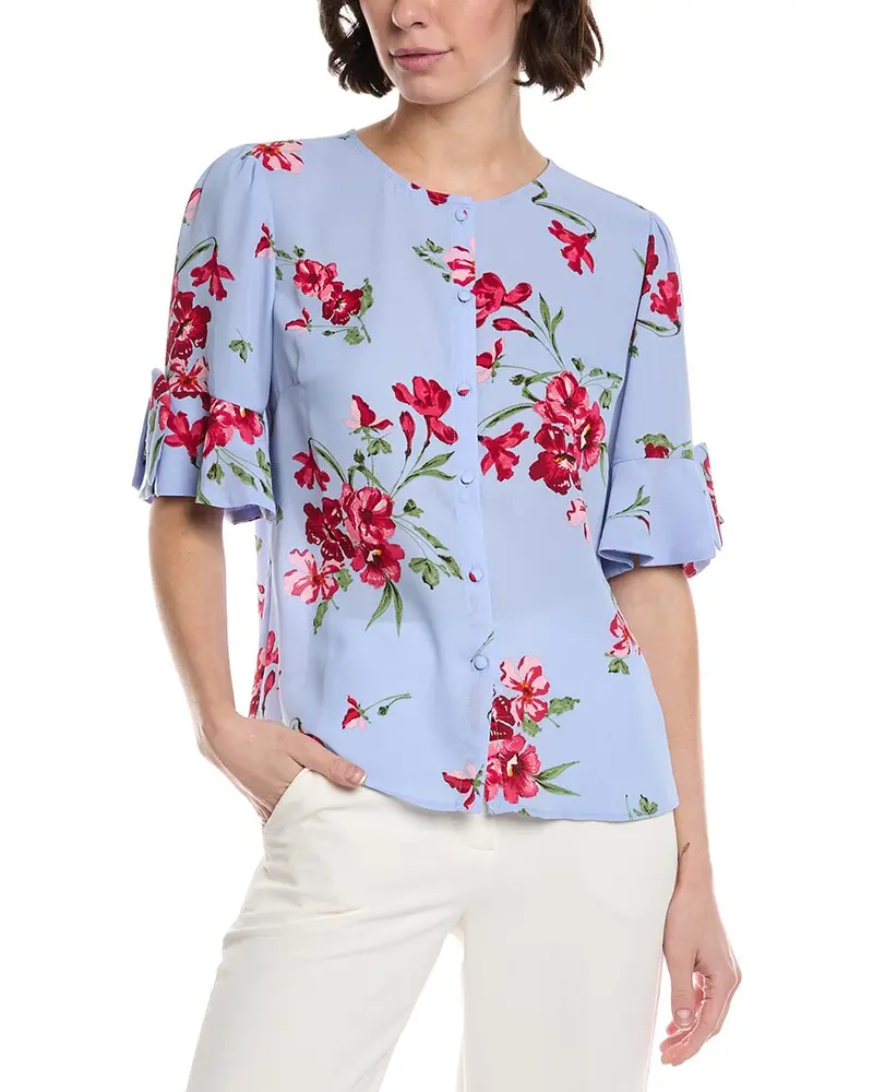 Cece Flounce Bow Sleeve Top 1