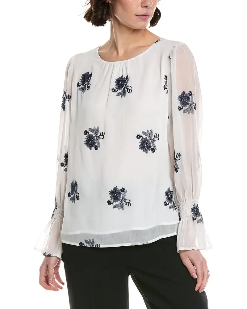 Cece Smocked Cuff Blouse 1