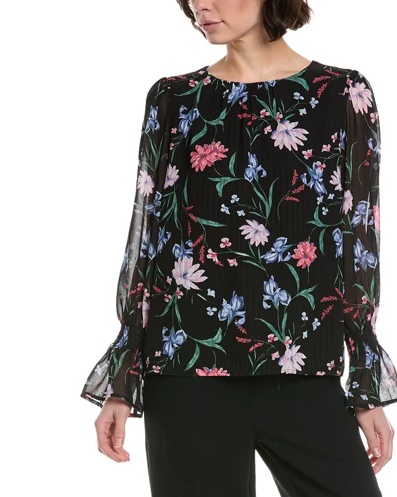 Cece Smocked Cuff Blouse 1