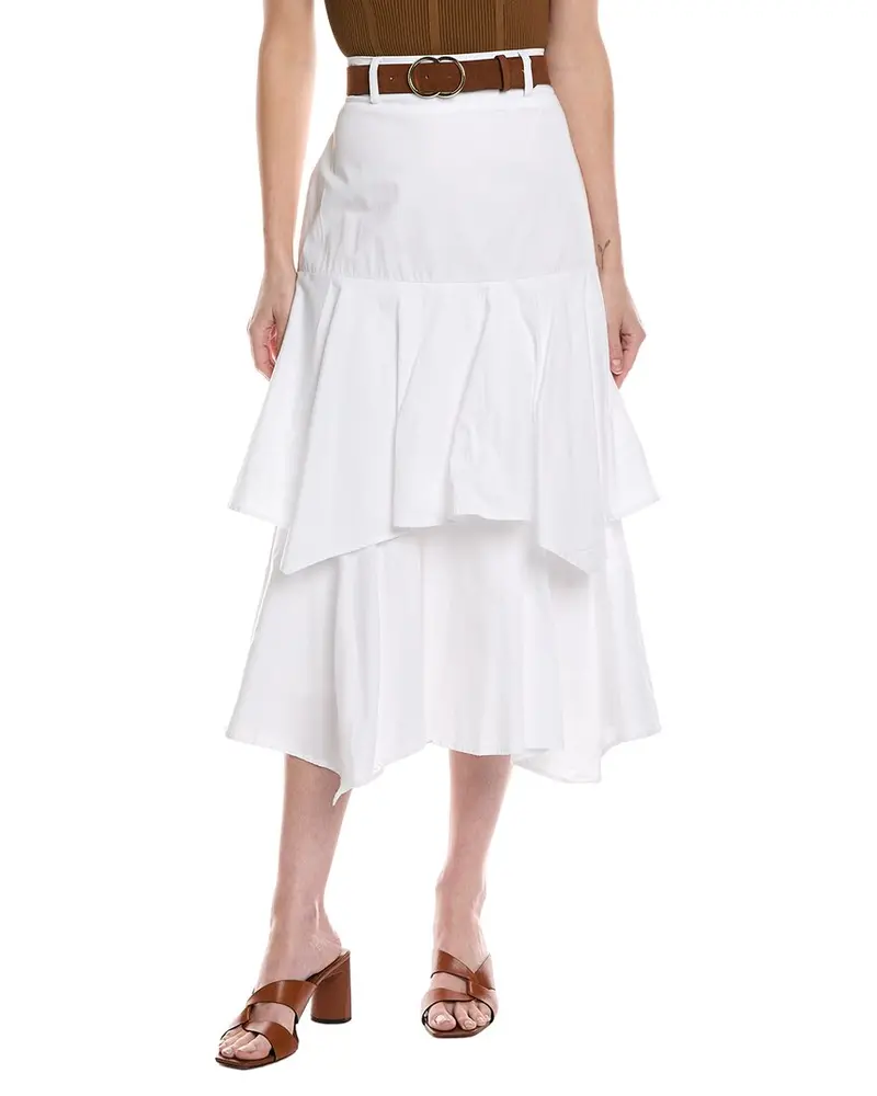 Cece Tiered Denim Midi Skirt 1