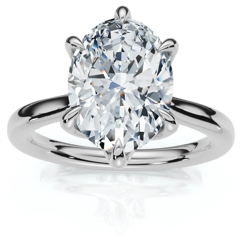 Certified 1 1/2Ct Oval Diamond Solitaire Engagement Ring 14K White Gold Lab Grown 1