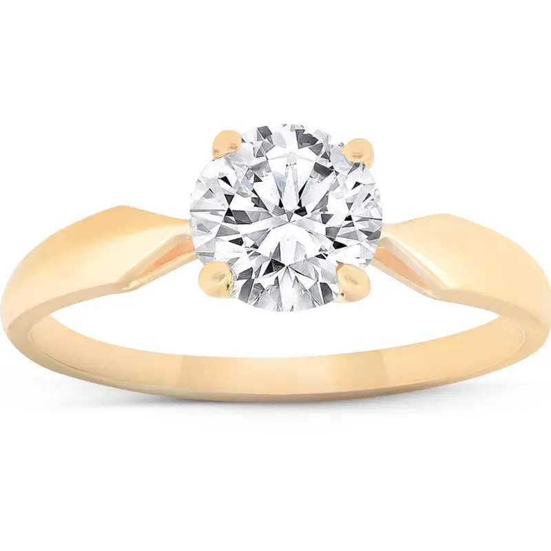 Certified 1 1/2Ct Solitaire Diamond Engagement Ring 14K Gold Lab Grown 1