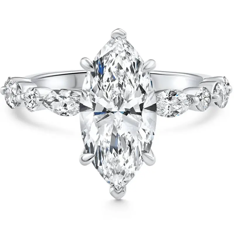 Certified 1.75-5.75Ct Marquise Diamond Engagement Ring 14K Or Platinum Lab Grown 3