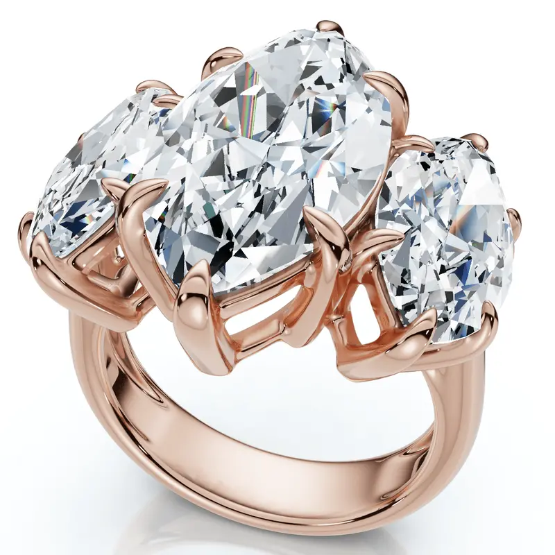 Certified 10Ct Marquise Diamond Engagement Ring 3-Stone 14K Gold Or Pt Lab Grown 1