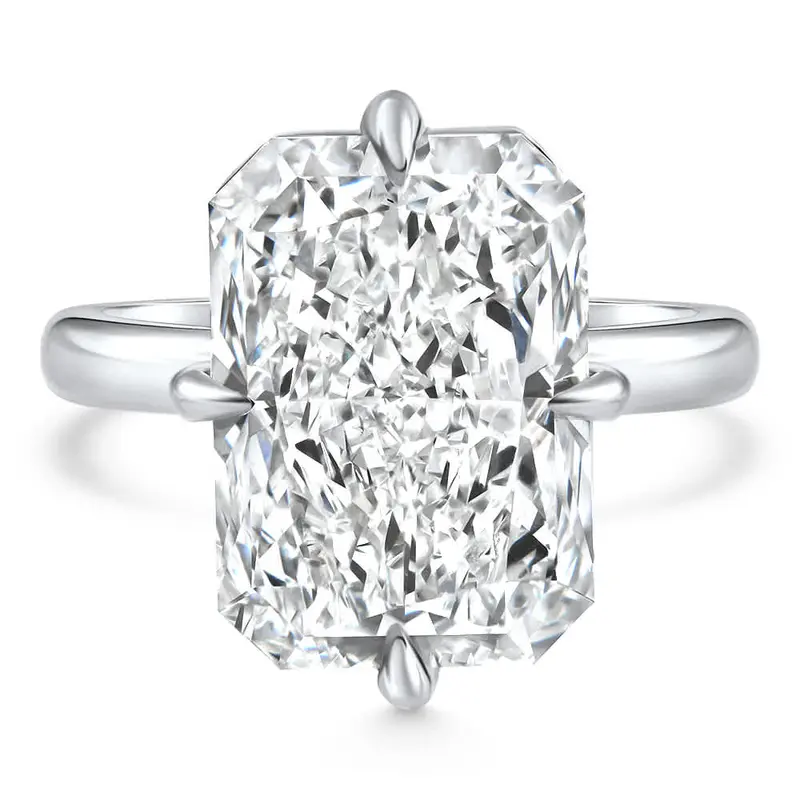 Certified 11Ct Radiant Diamond Solitaire Engagement Ring 14K Gold/Pt Lab Grown 1