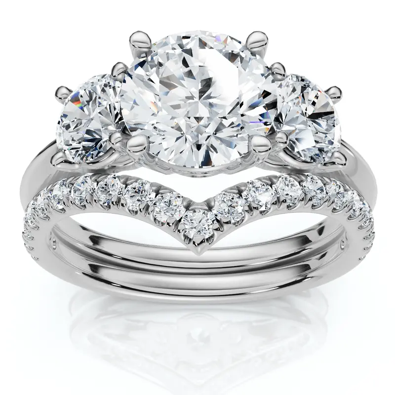 Certified 2 1/2Ct Athena Engagement & Wedding Ring Set 14K Gold Or Pt Lab Grown 1