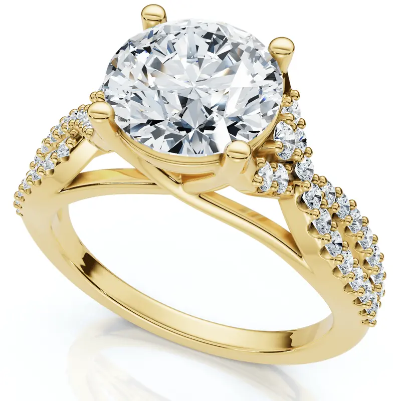 Certified 2 1/2Ct Diamond Crossover Engagement Ring 14K Gold Of Pt Lab Grown 1