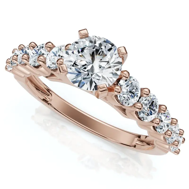 Certified 2 1/2Ct Diamond Engagement Ring With Accents 14K Gold Lab Grown 1
