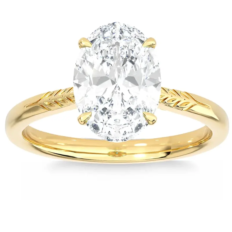Certified 2 1/2Ct Oval Solitaire Diamond Engagement Ring In 14K Gold Lab Grown 1