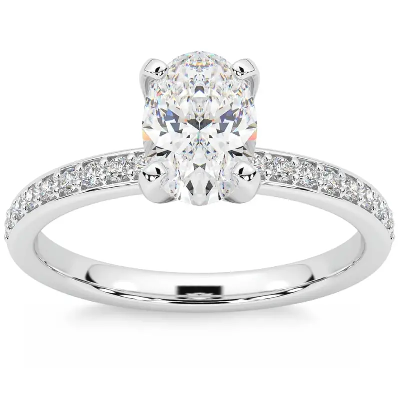 Certified 2 1/4Ct Oval Diamond Engagement Ring 14K Gold Lab Grown 1