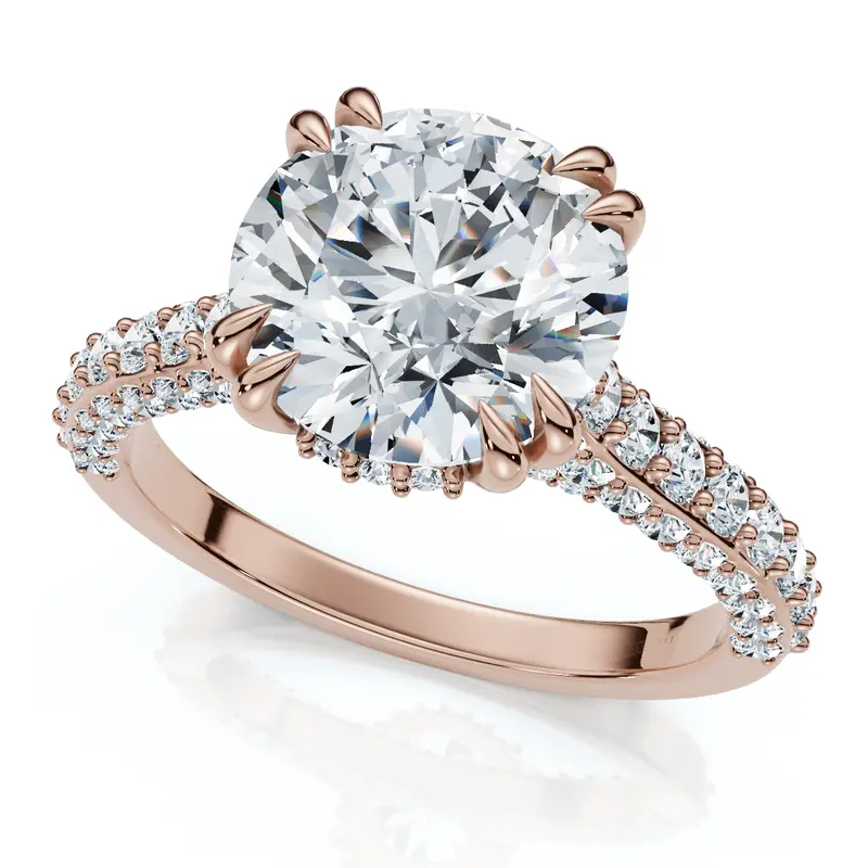 Certified 2 3/4Ct Diamond Engagement Ring 14K Gold Lab Grown 1