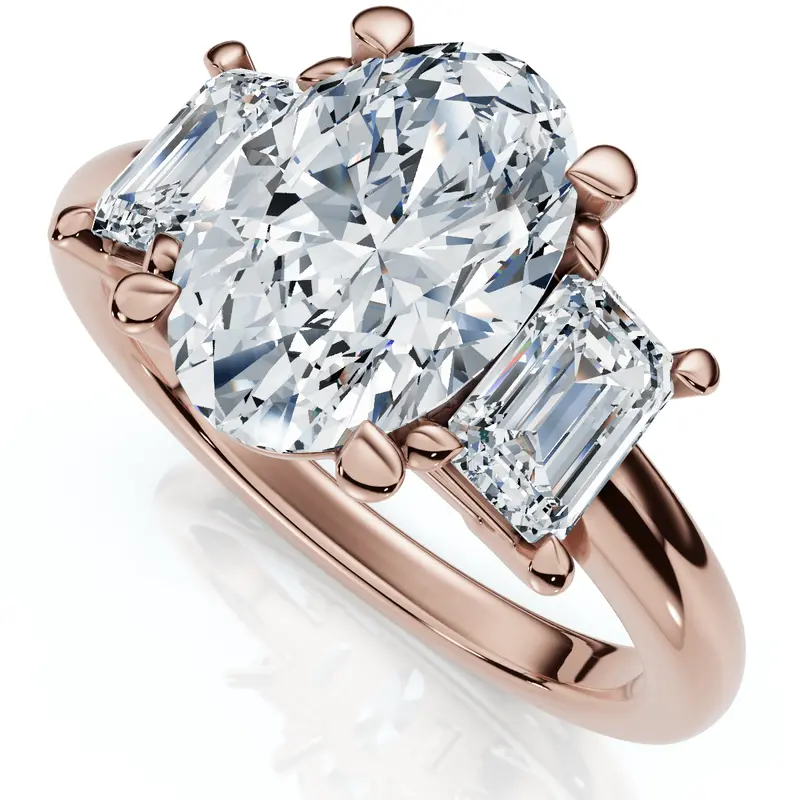 Certified 2 3/4Ct Jenn Oval Diamond Engagement Ring 14K Gold Or Platinum Lab 1