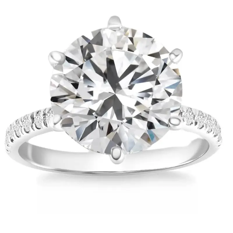 Certified 2.33Ct Diamond Engagement Ring 14K White Gold Lab Grown Size: 7.5 1