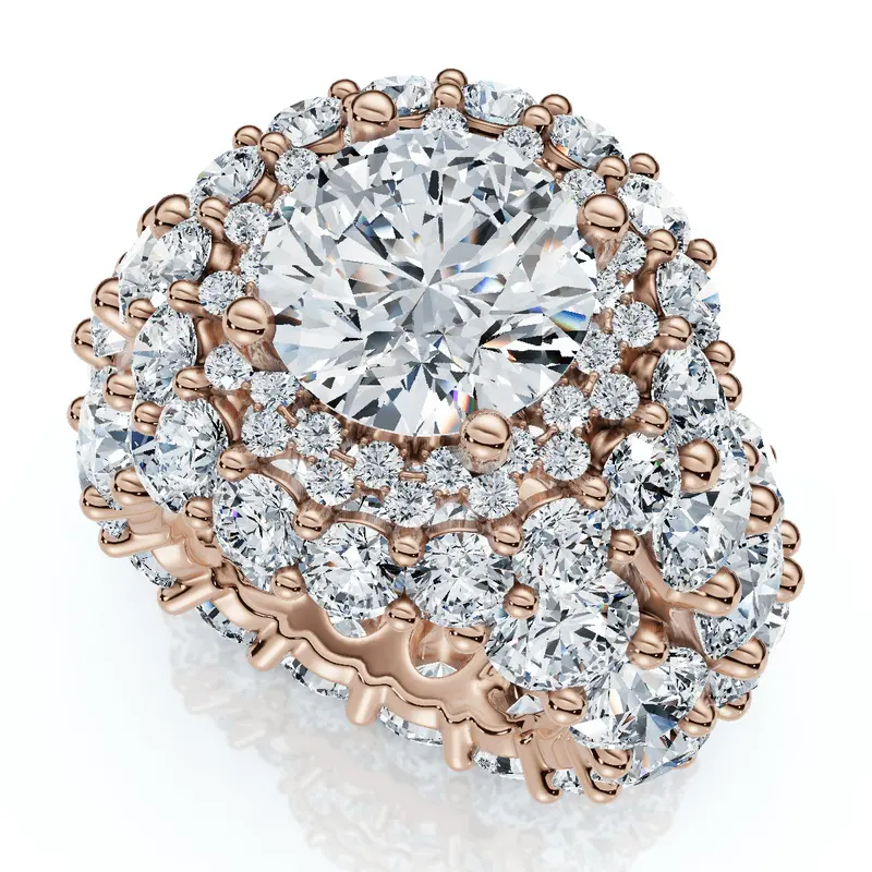 Certified 26Ct Diamond Halo Engagement Ring In 14K Gold Lab Grown 13