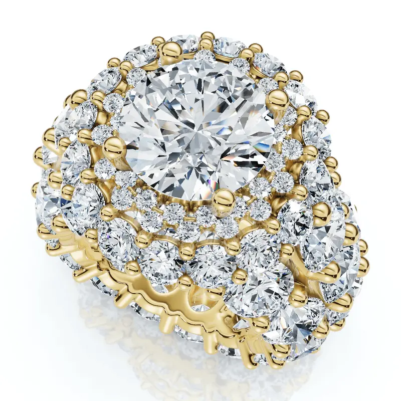 Certified 26Ct Diamond Halo Engagement Ring In 14K Gold Lab Grown 18