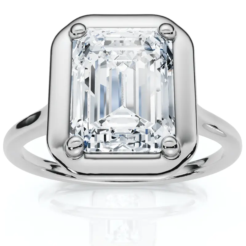 Certified 2Ct Emerald Cut Adriana Diamond Engagement Ring 14K Gold Lab Grown 1