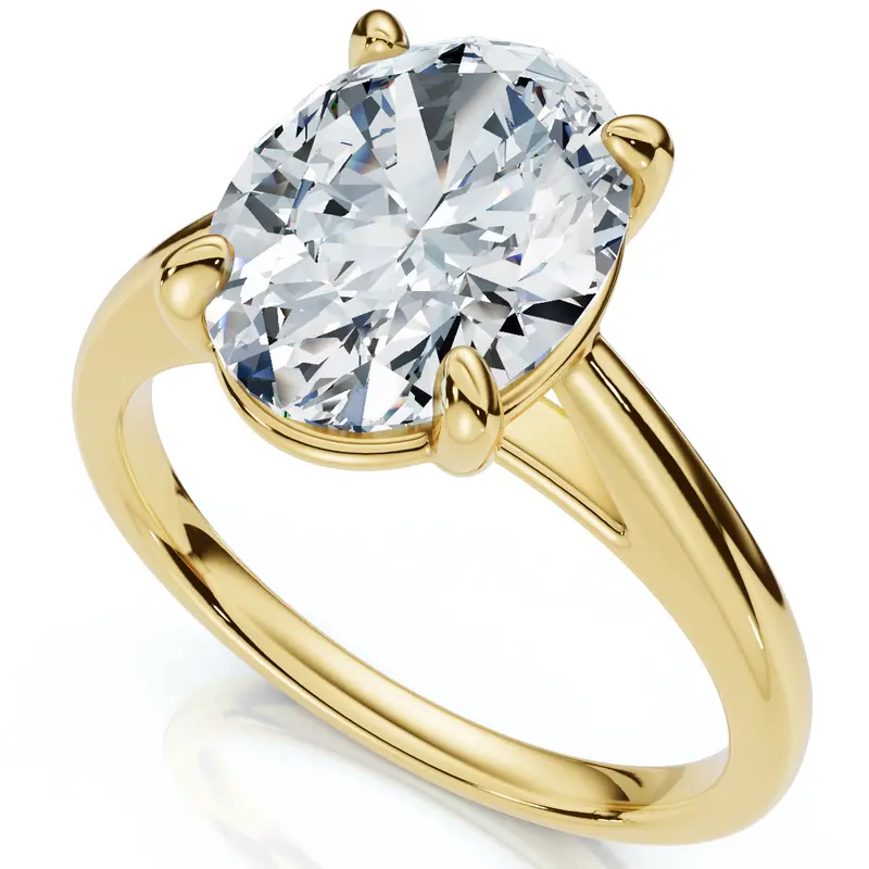 Certified 2Ct Oval Solitaire Ashley Diamond Engagement Ring 14K Gold Lab Grown 1