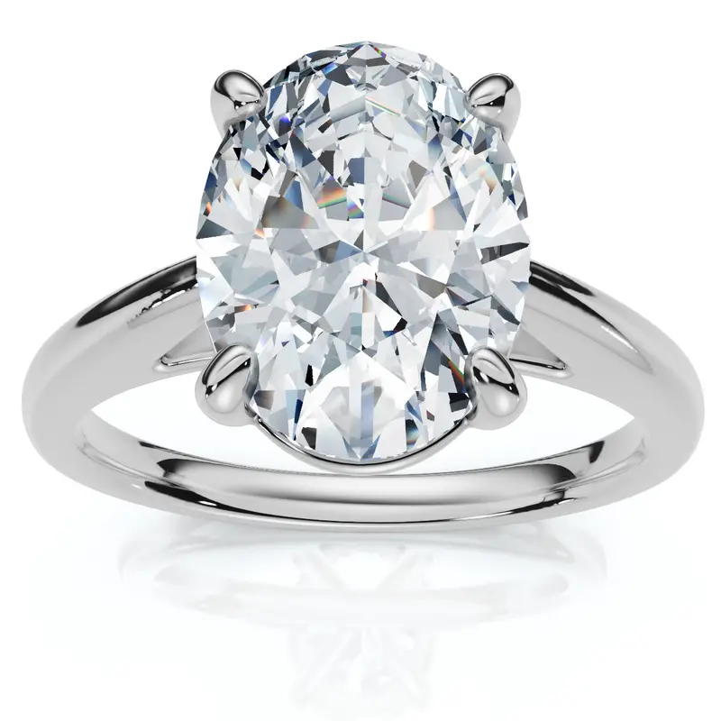 Certified 2Ct Oval Solitaire Ashley Diamond Engagement Ring 14K Gold Lab Grown 1