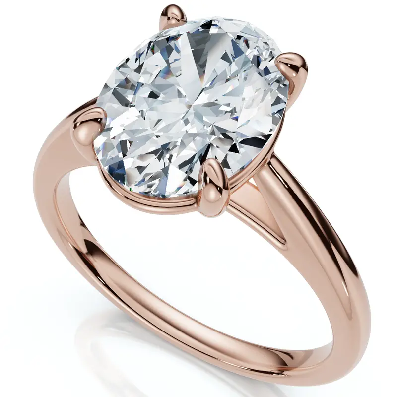 Certified 2Ct Oval Solitaire Ashley Diamond Engagement Ring 14K Gold Lab Grown 1