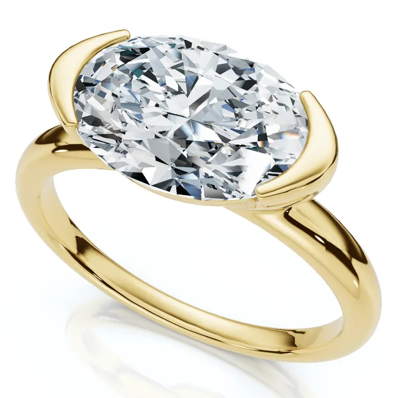 Certified 2Ct Stanza Oval Diamond Engagement Ring 14K Gold Or Platinum Lab Grown 1
