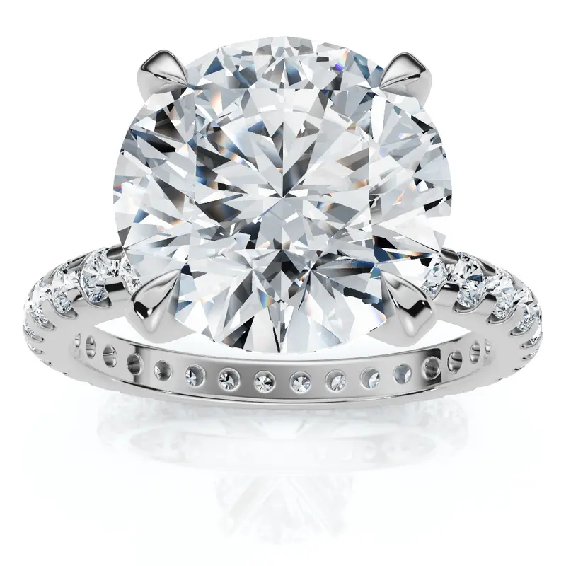 Certified 3 1/2Ct Eternity Diamond Engagement Ring 14K Gold/Platinum Lab Grown 1
