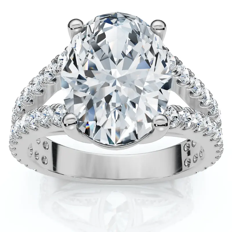 Certified 3 1/2Ct Maribel Oval Diamond Engagement Ring 14K Gold Or Pt Lab Grown 1