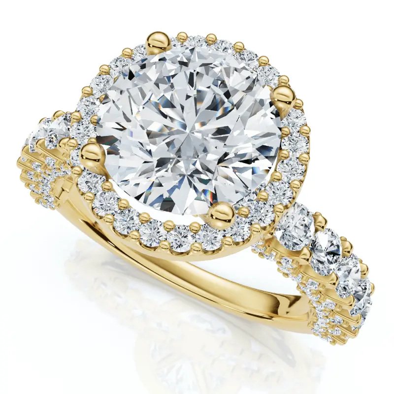 Certified 3 1/5Ct Pave Diamond Engagement Ring 14K Gold Lab Grown 1