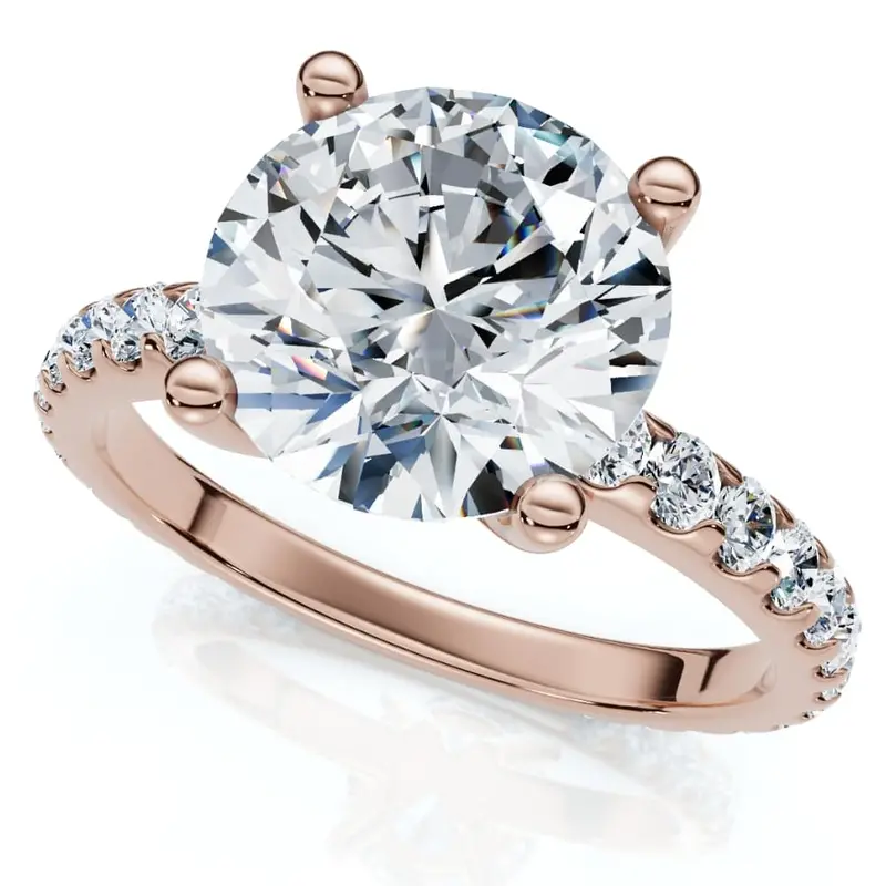 Certified 3.40Ct Round Cut Diamond Engagement Ring 14K Gold Lab Grown 1