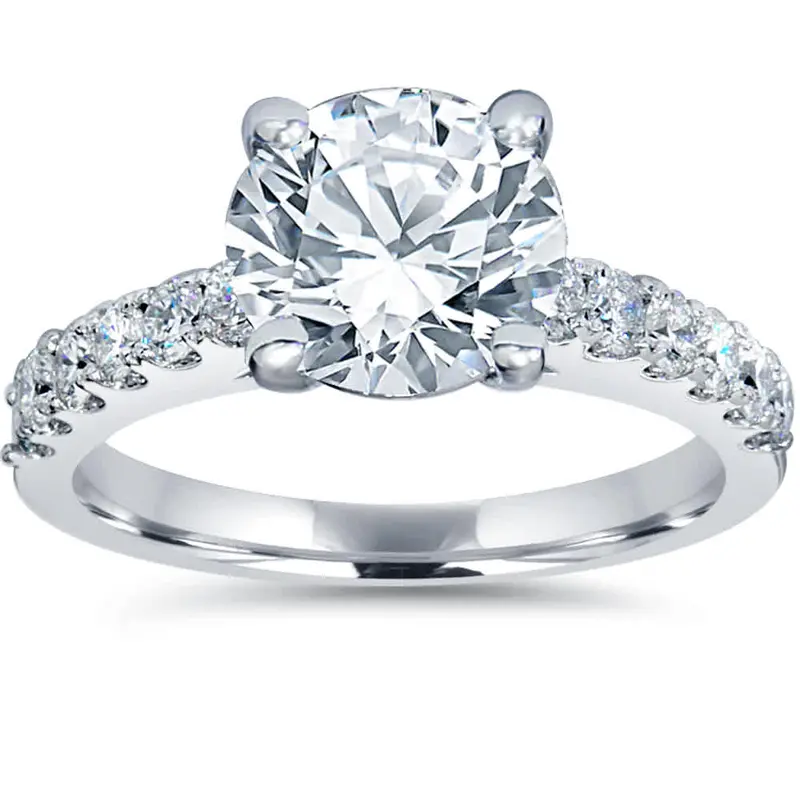 Certified 3.50Ct Diamond Engagement Ring Solitaire 14K White Gold Lab Grown 1