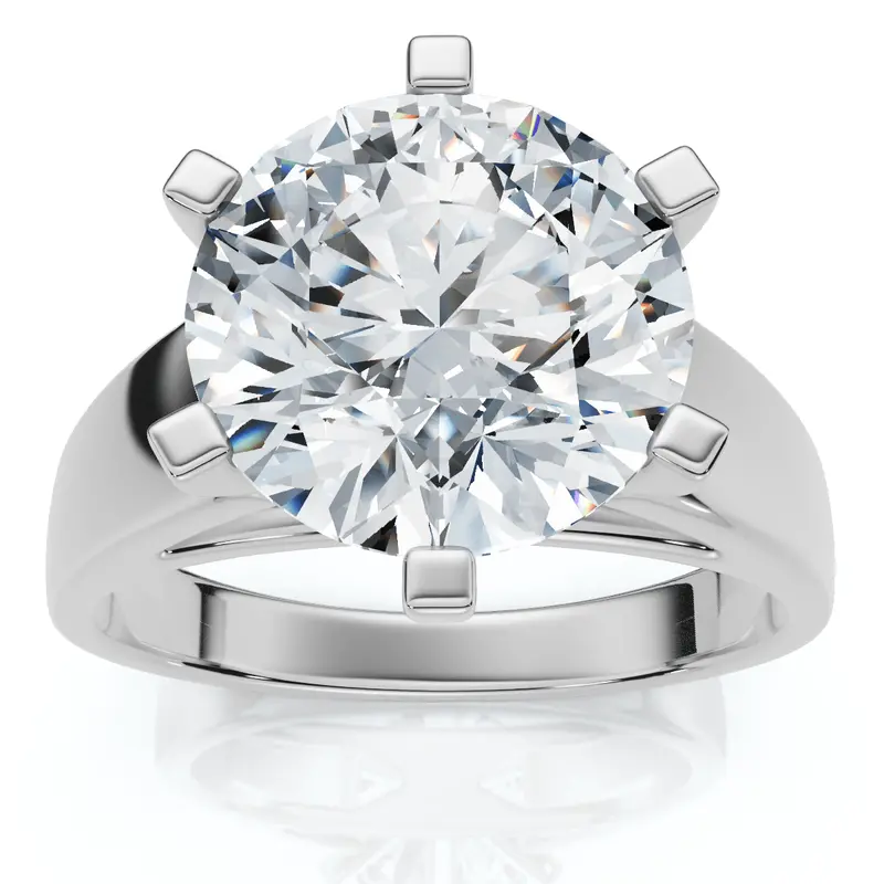 Certified 3 Ct Diamond Solitaire Engagement Cigar Ring 14K White Gold Lab Grown 1