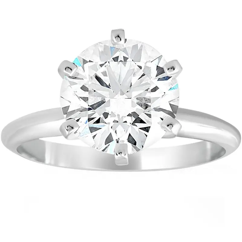 Certified 3 Ct Diamond Solitaire Platinum Engagement Ring Lab Grown 1