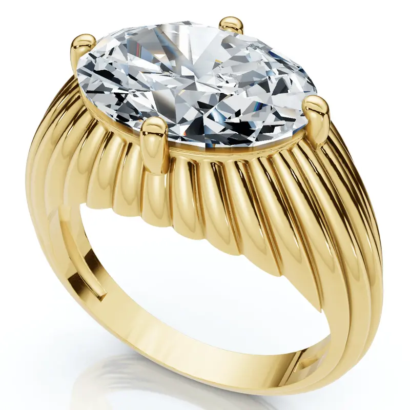 Certified 3Ct Oval Diamond Pam East West Engagement Ring 14K Gold Lab Grown 1