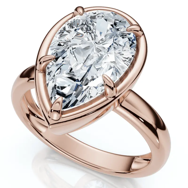 Certified 3Ct Pear Alissa Engagement Solitaire Ring 14K Gold Or Pt Lab Grown 1