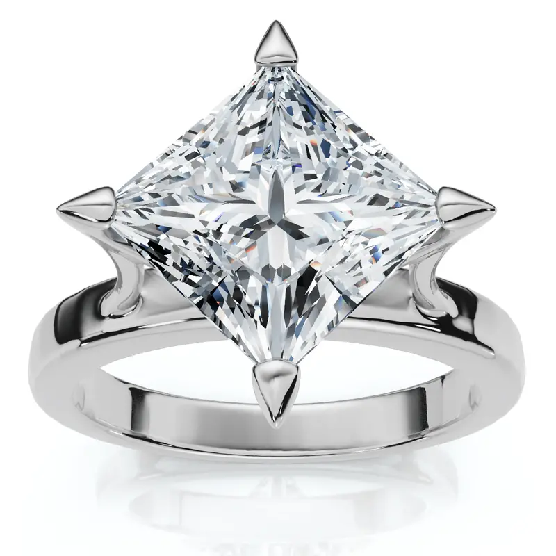 Certified 3Ct Princess Cut Diamond Solitaire Engagement Ring 14K Or Pt Lab Grown 1