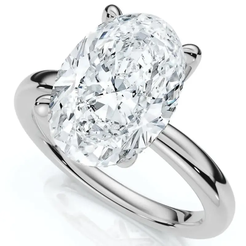 Certified 4.10Ct Oval Diamond Side Halo Engagement Ring 14K Gold Lab Grown Size: 7.5 1