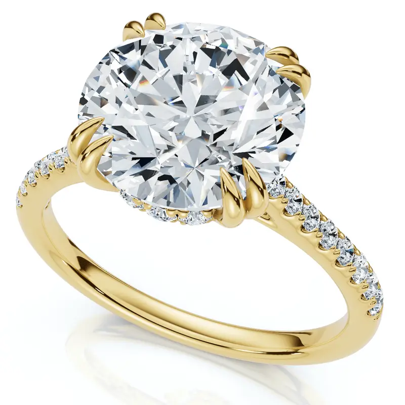 Certified 4.38Ct Annabel Diamond Engagement Ring 14K Gold Lab Grown 1