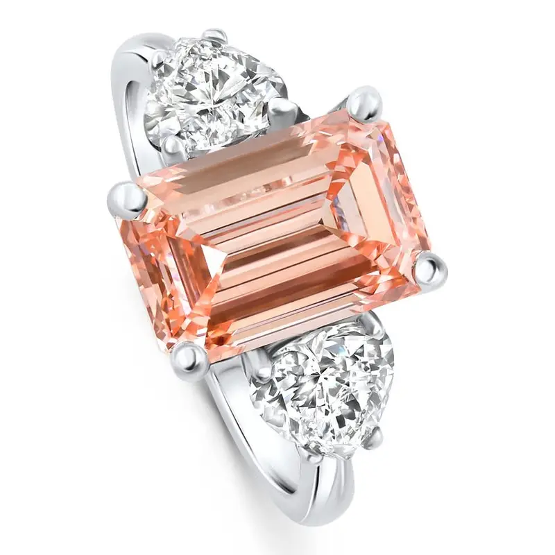 Certified 4.44Ct Fancy Vivid Pink Diamond Engagement Ring Gold Lab Grown Size: 5 1