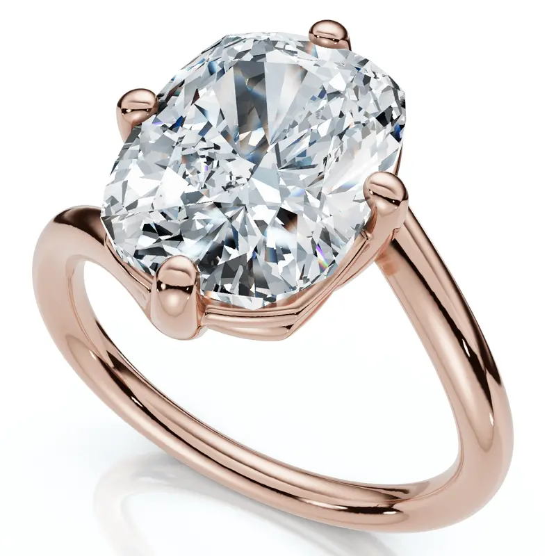Certified 4Ct Atelier Solitaire Diamond Engagement Ring 14K Gold Lab Grown 1